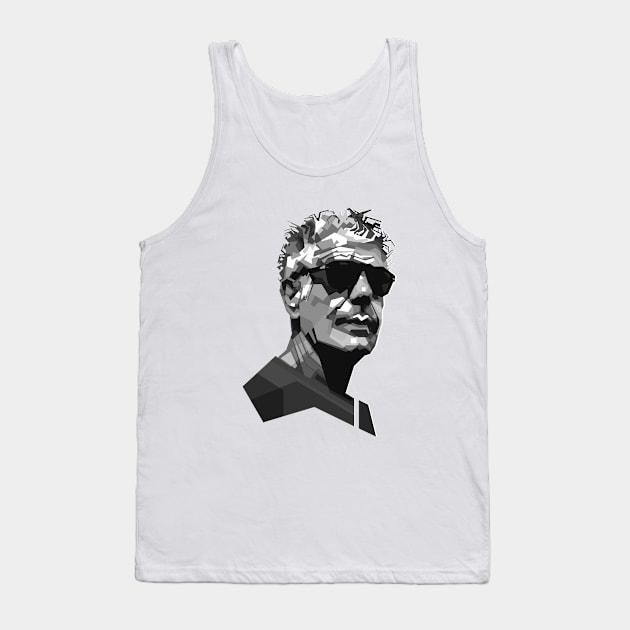 Anthony Bourdain grayscale Tank Top by Alkahfsmart